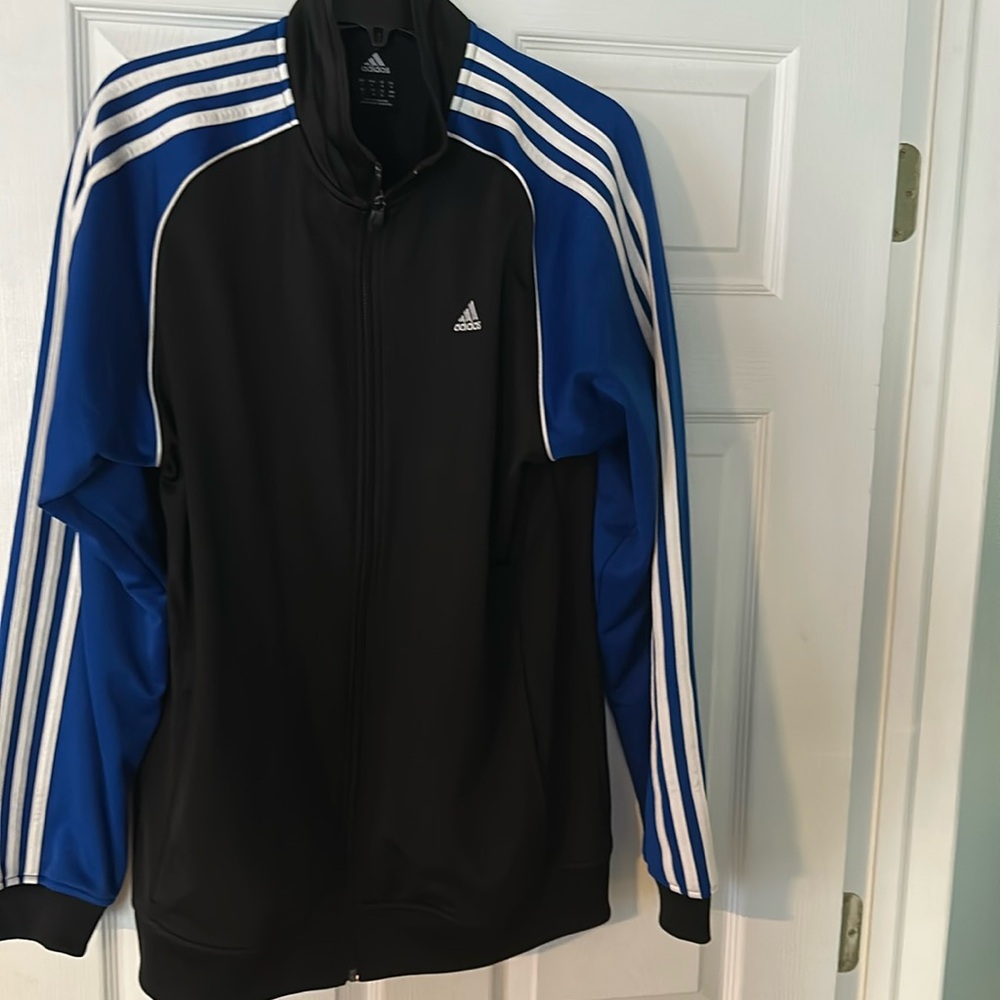 Adidas mens track jacket. Size M. Blue and black
